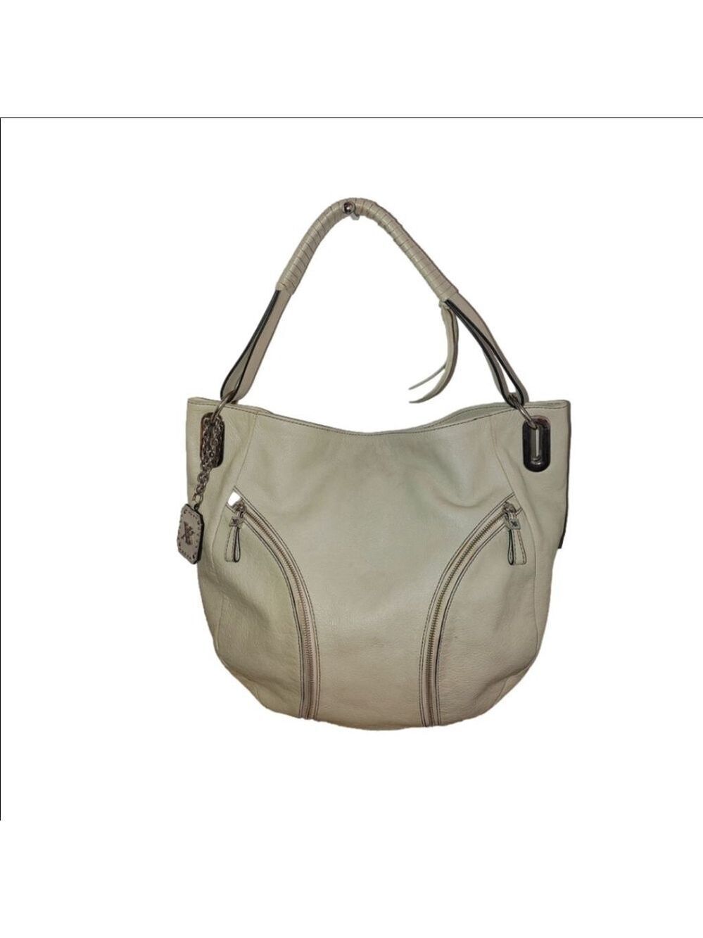 MAXX NY Leather Studded Hobo Bag